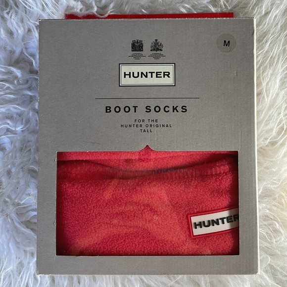 Hunter bright coral tall boot socks Medium NIB - Picture 3 of 5